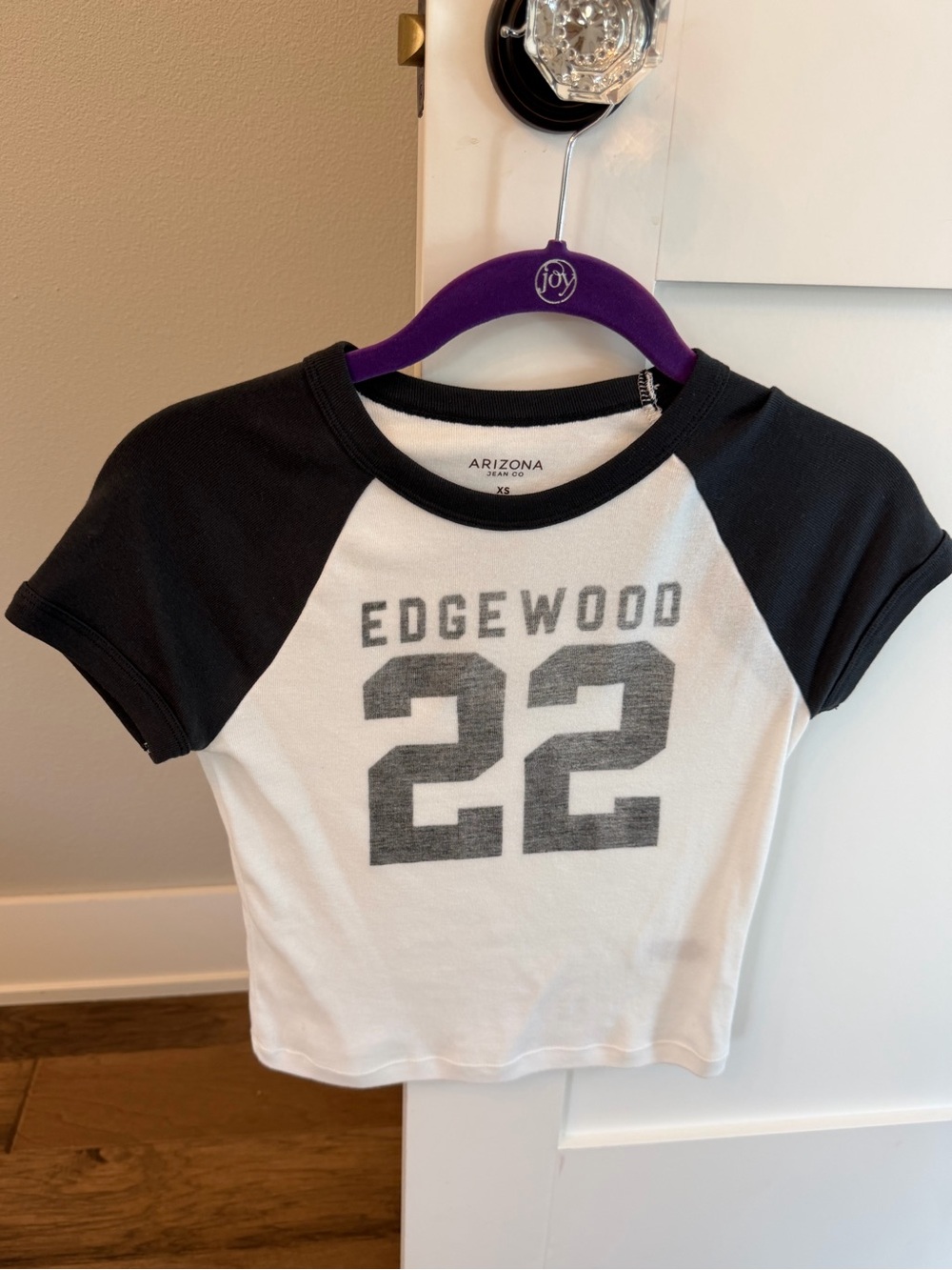 Arizona Jean Company White & Black Jersey Baby Tee